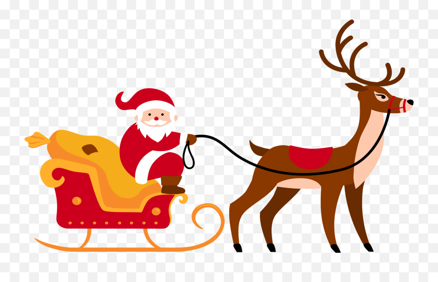 Santa Sleigh Clipart - Santa Claus Emoji,Santa Sleigh Clipart