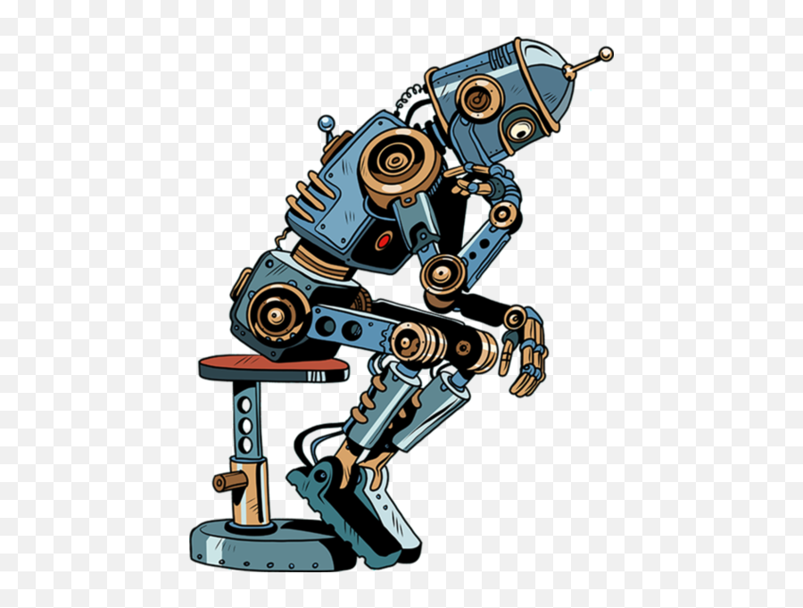 Download Share This Image - Robot Thinking Clipart Png Robot Thinking Png Emoji,Thinking Clipart