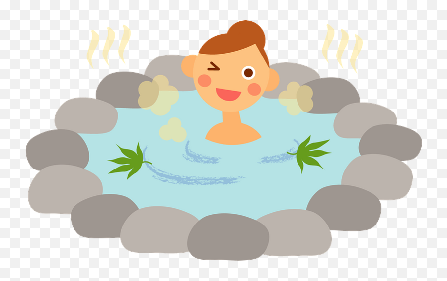 Woman Is Bathing Hot Spring Clipart Free Download - Happy Emoji,Spring Clipart