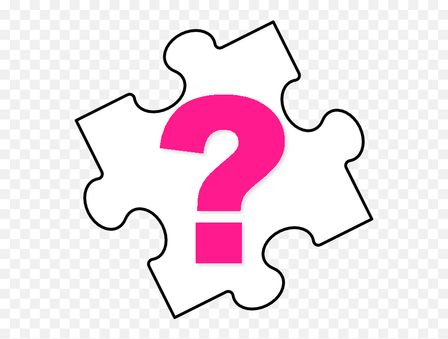 Pink Question Mark On The White Part Of The Puzzle Free - Molde De Peça De Quebra Cabeça Emoji,White Question Mark Png