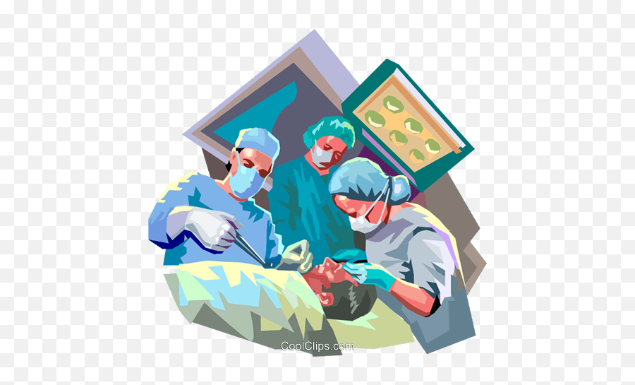 Doctors In Surgery Royalty Free Vector - Doctors Doing Surgery Clipart Emoji,Surgery Clipart