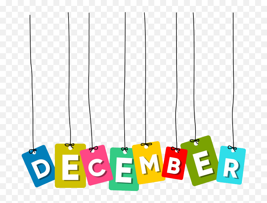 December Word Transparent - Vertical Emoji,December Clipart