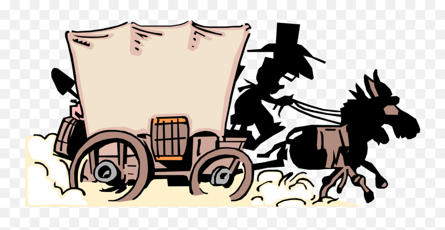 Vector Cowboy Wagon - Covered Wagon Cartoon Emoji,Covered Wagon Clipart