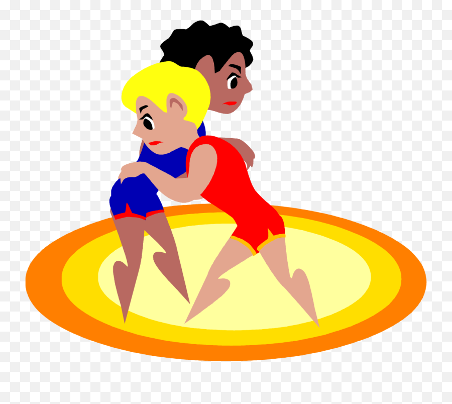 Free Cartoon Wrestlers Wrestling Vector - Clip Art Emoji,Wrestling Clipart
