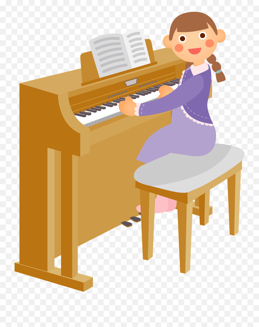 Girl Is Playing Piano Clipart Free Download Transparent - Pianist Playing Piano Clipart Emoji,Piano Png