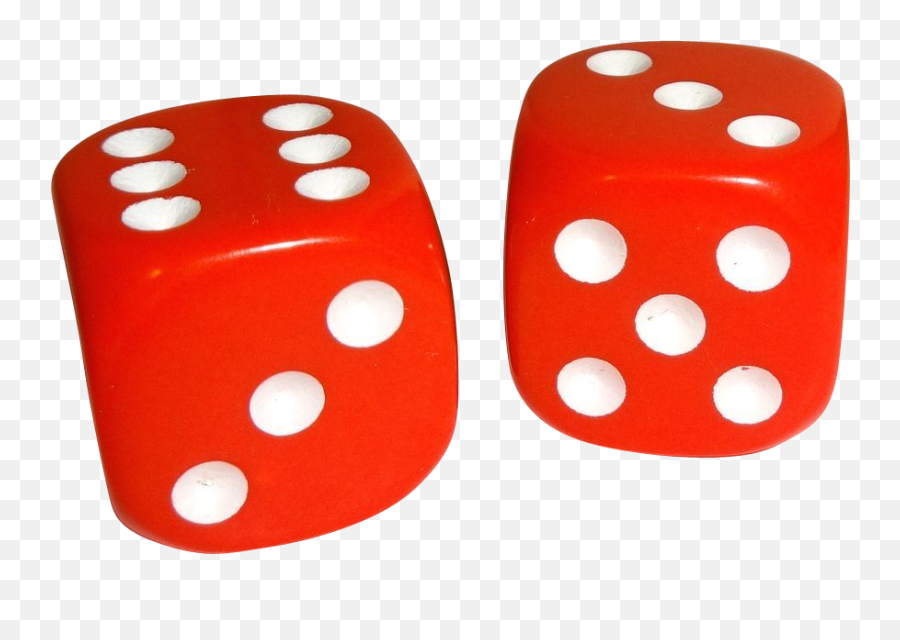 Vintage Pair Of Rounded Corners Red Plastic Dice From Emoji,Red Dice Png