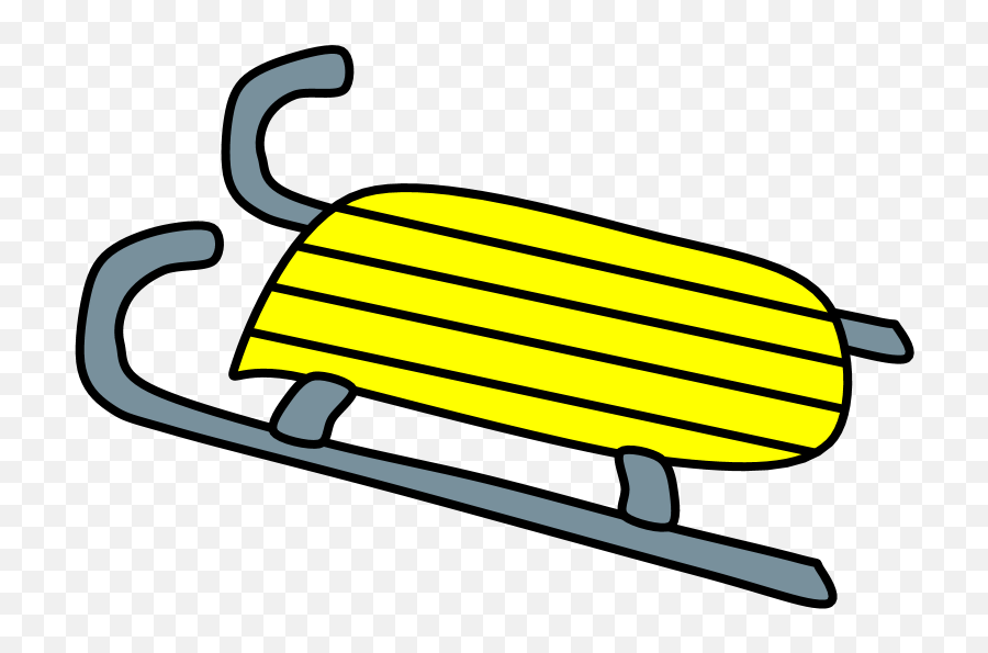 Sled Yellow - Horizontal Emoji,Sledding Clipart