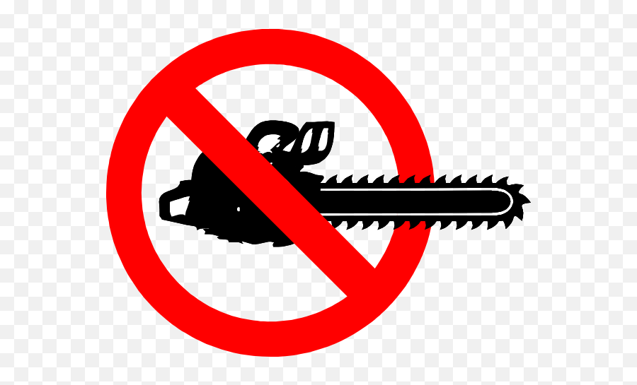 Chainsaw Clip Art At Clker - No Chain Saw Use Sign Emoji,Chainsaw Clipart