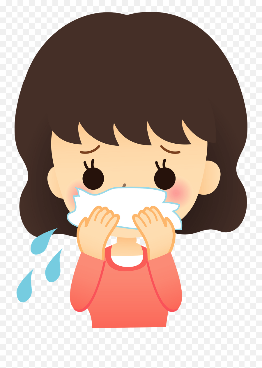 Woman Is Blowing Her Nose Clipart - Runny Nose Clipart Png Emoji,Nose Clipart