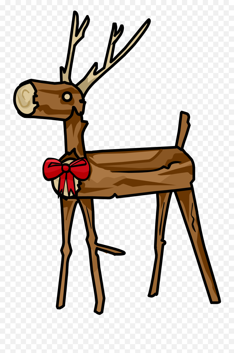 Download Wooden Reindeer - Clip Art Emoji,Reindeer Clipart