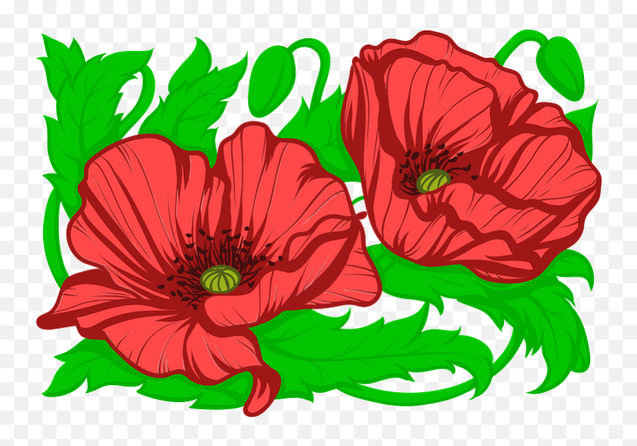 Poppies Clipart - Poppy Anemone Emoji,Poppy Flower Clipart