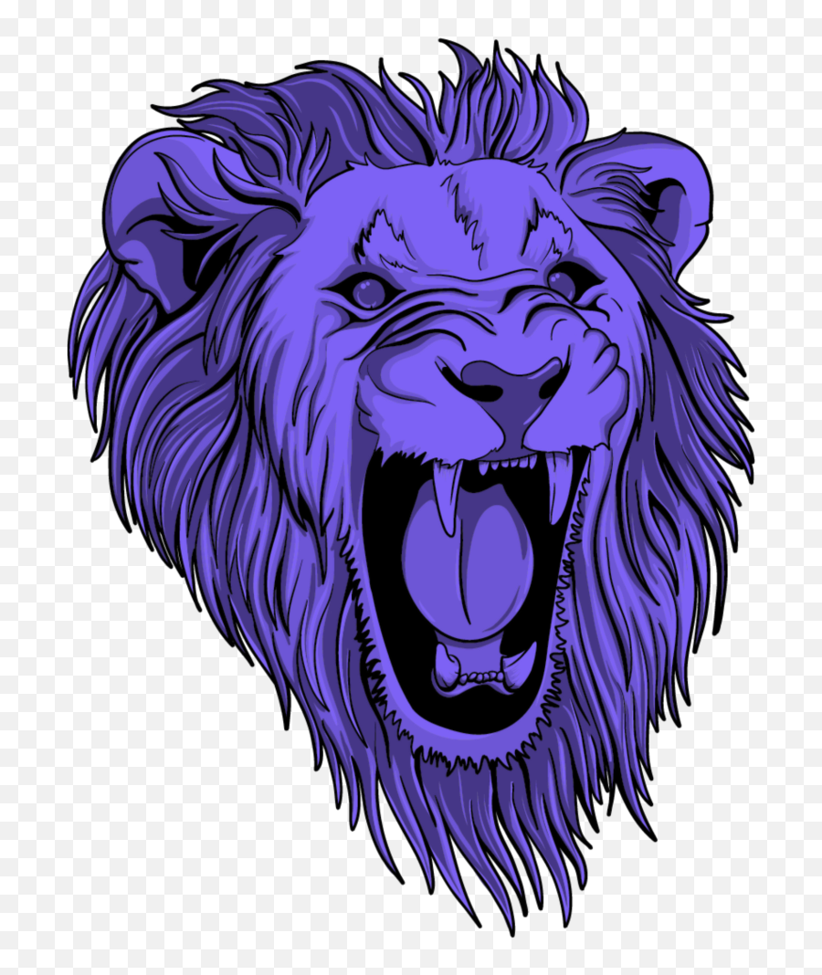 Mq Purple Lion Lions Head Wild - Vector Cara De Leon Aayega Toh Modi Hi Gif Emoji,Lion Head Clipart Black And White