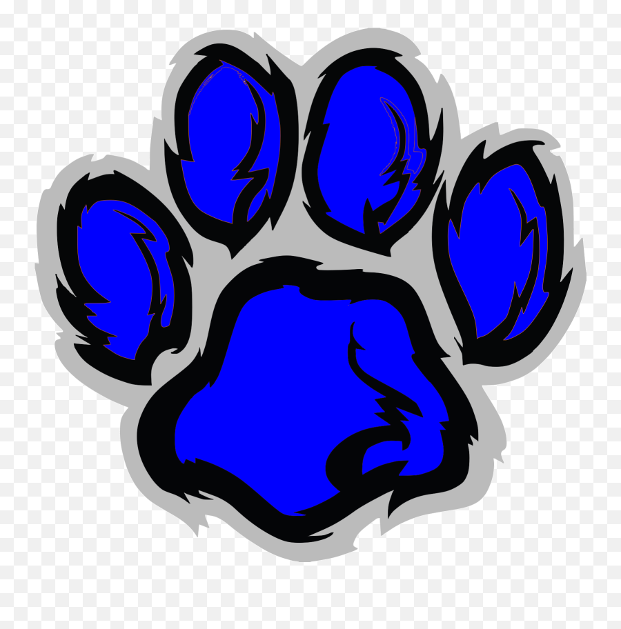 Transparent Tiger Paw Print Clipart - Full Size Clipart Blue Tiger Paw Print Emoji,Paw Print Clipart