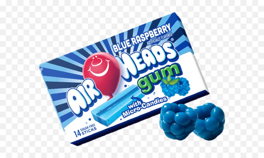 Airheads Blue Raspberry Gum Nutrition - Blue Air Head Gim Emoji,Airheads Logo