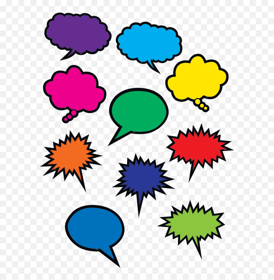 Thought Bubble Clipart Png - Colorful Speech Bubbles Emoji,Thought Bubble Clipart
