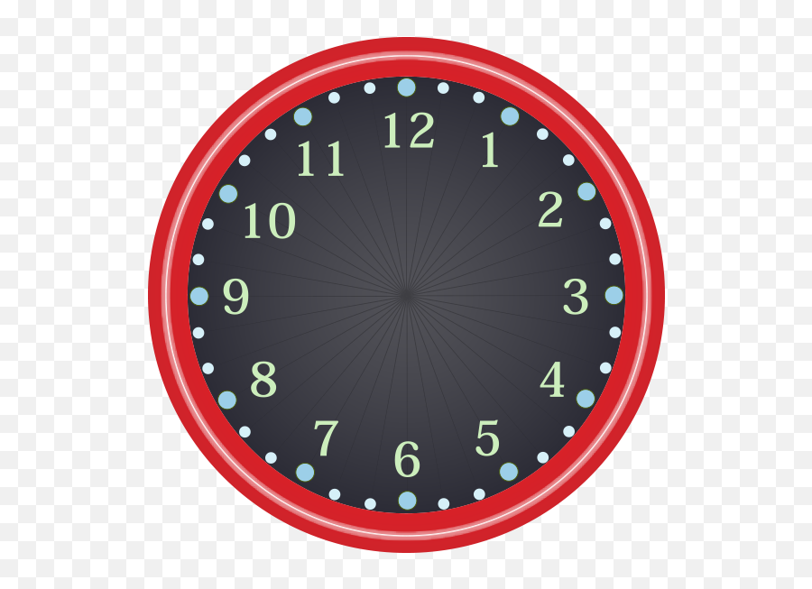 Clock Face - Red Clock Wall Clocks Full Size Png Emoji,Clock Face Png