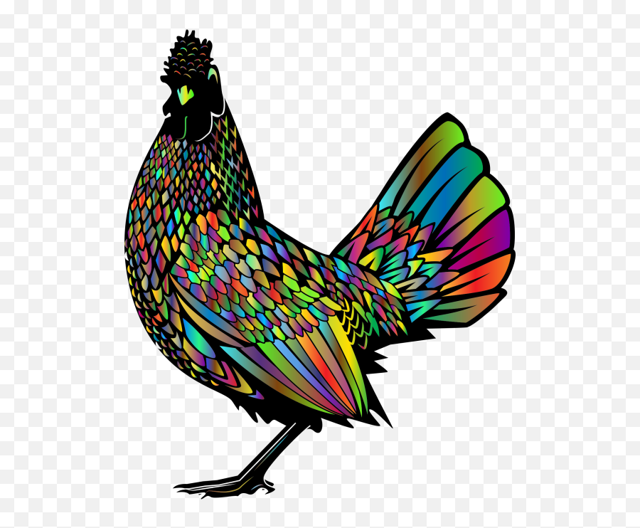 Hen And Rooster Png Svg Clip Art For - Prismatic Chicken Emoji,Rooster Clipart