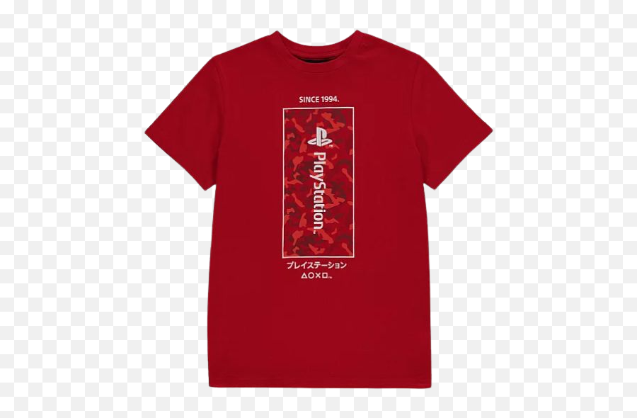 Playstation Red T - Shirt Emoji,Playstation Logo Shirt