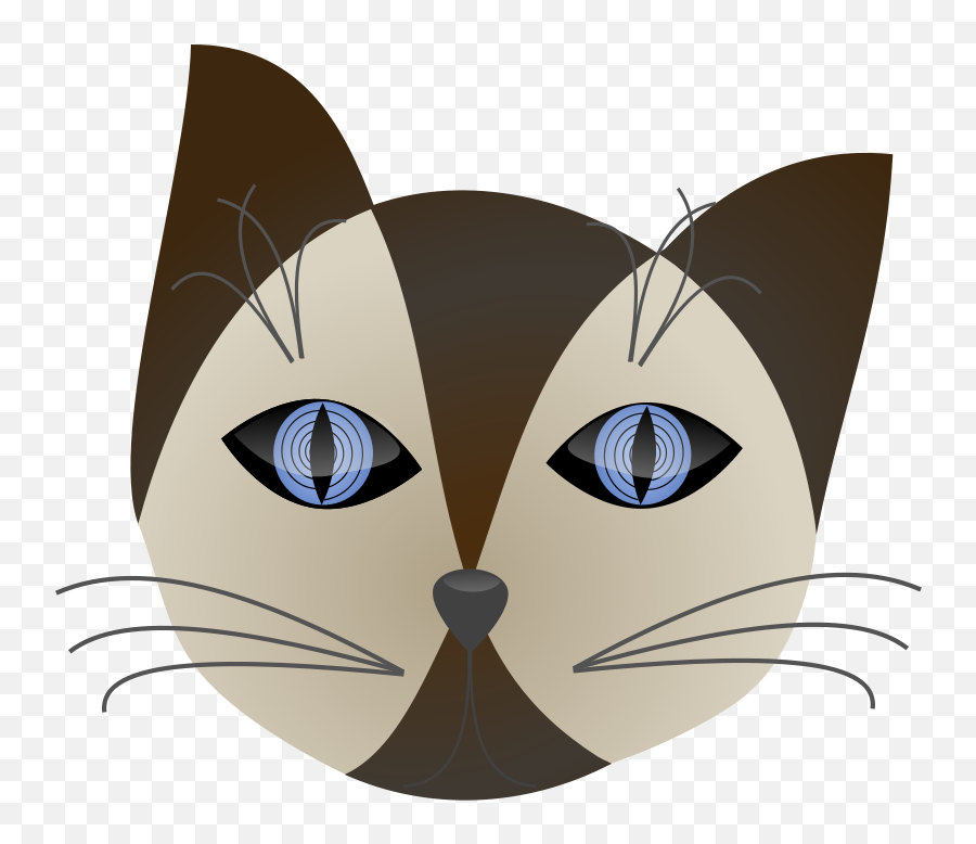Blue Eyes Clipart Small Eye - Cartoon Faces Siamese Cat Emoji,Cat Eye Clipart