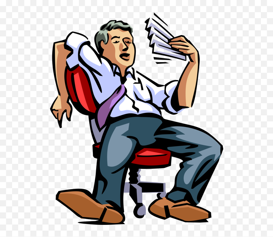 Download Vector Illustration Of Exhausted Businessman - Illustration Emoji,Lazy Clipart