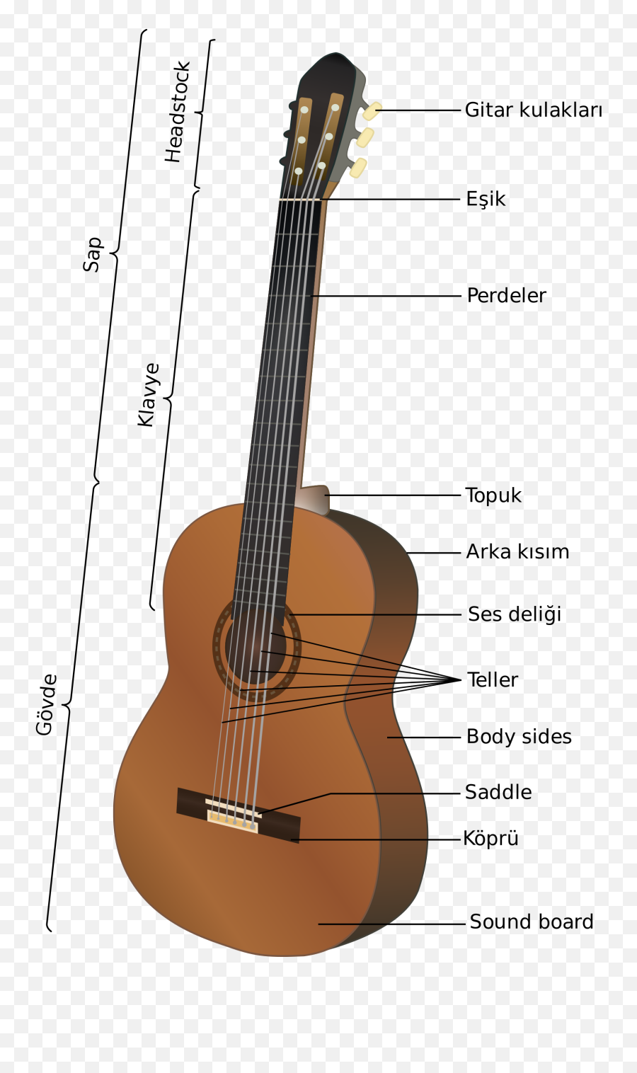 Download Open - Partes De La Guitarra Full Size Png Image Long Part Of A Guitar Called Emoji,Guitarra Png