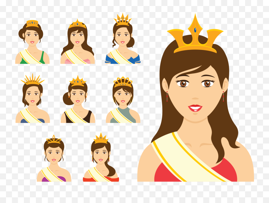 Pageant Queen Vector 128162 - Queen Vector Png Emoji,Pageant Clipart