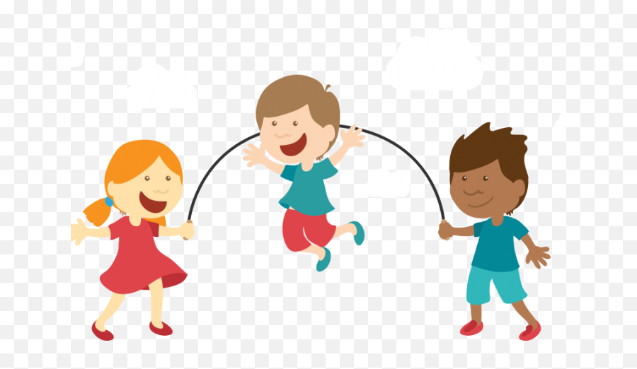 Kids Play - Rope Skipping In Cartoon Clipart Full Size Emoji,Kids Playing Png