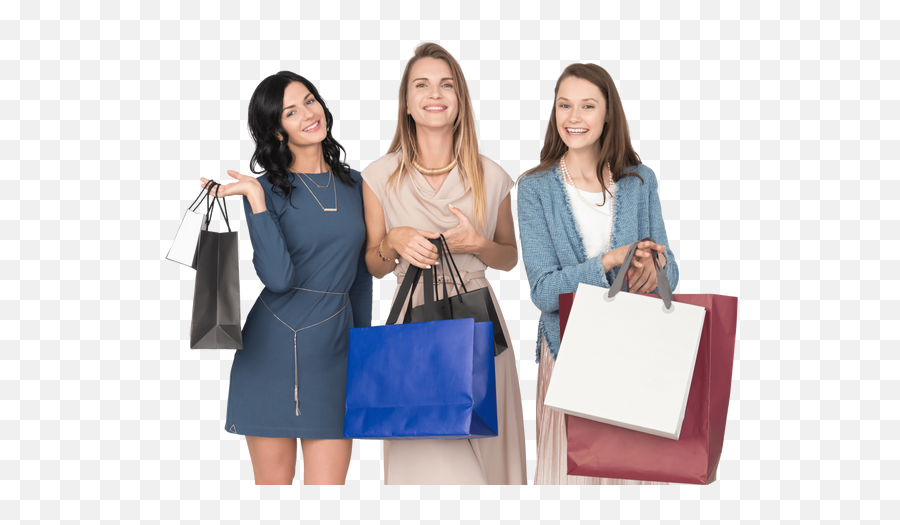 Happy With Our Shopping Trophies Photo Emoji,People Shopping Png