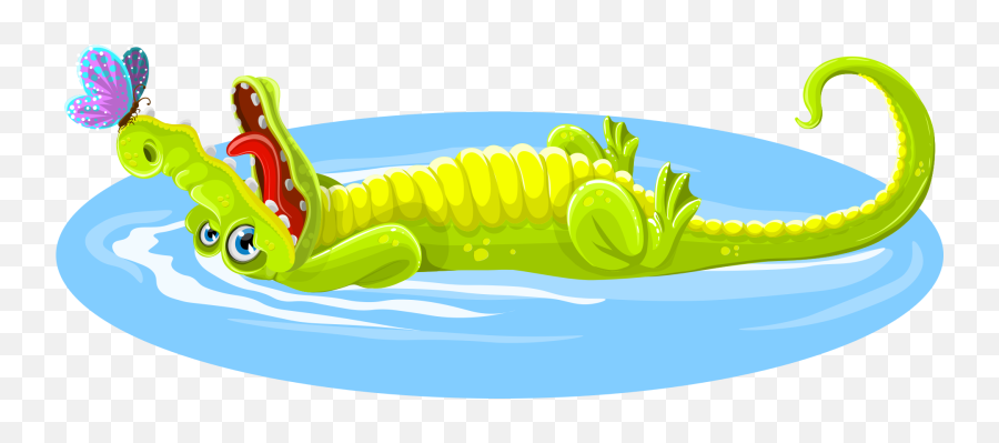 Crocodile Butterfly Animal Drawing - Krokodyl Obrazki Dla Dzieci Emoji,Crocodile Clipart