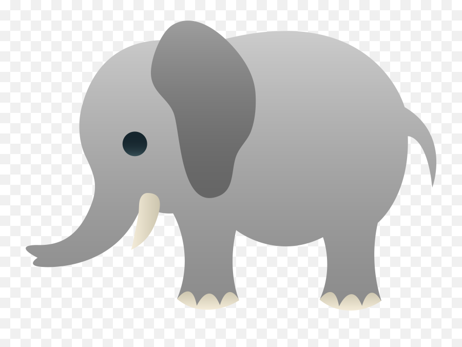 Silhouette Clipart Baby Elephant - Gray Elephant Clipart Emoji,Elephant Silhouette Clipart