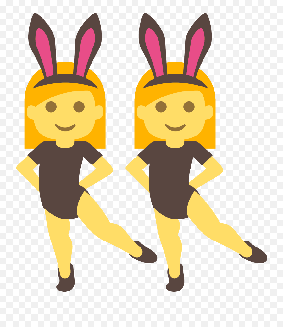 People With Bunny Ears Emoji Clipart - Twin Emoji Png,Bunny Ears Png