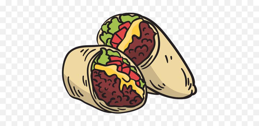 Food Mexican Burrito Illustration - Burrito Illustration Emoji,Burrito Png