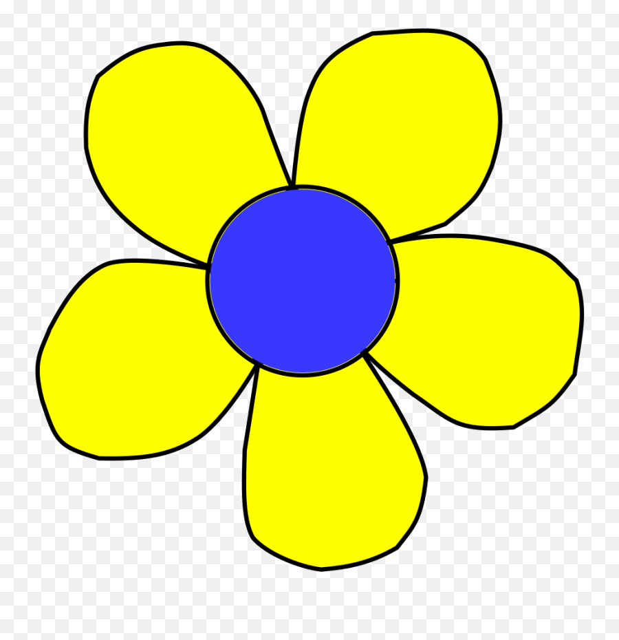 Blue Flower Clipart Flower Head - Yellow Colour Flower Clip Art Emoji,Blue Flower Clipart
