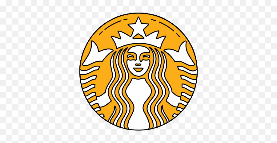 Logo Orange Starbucks Caff Caf Free - Starbuck Logo Orange Png Emoji,Starbucks Logo