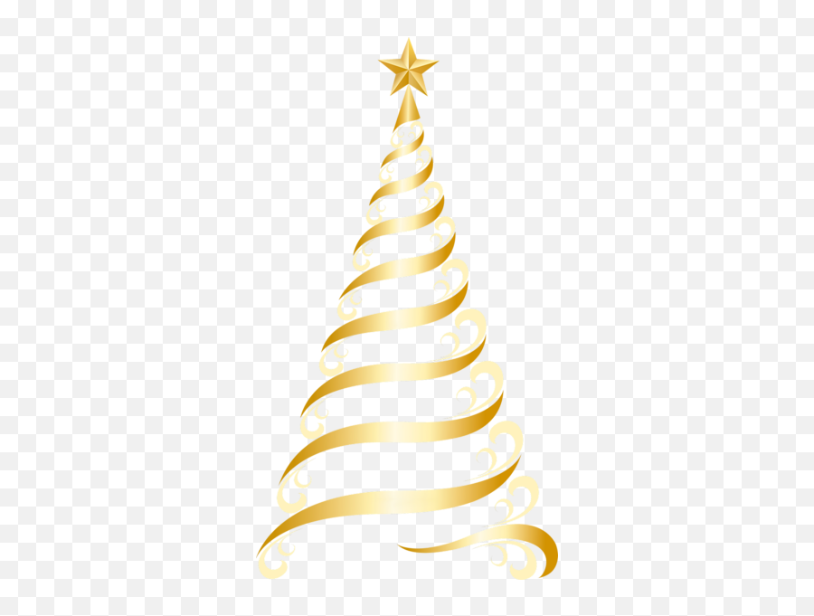 Gold Christmas Tree - Png Christmas Tree Ribbon Gold Emoji,Christmas Tree Clipart Png