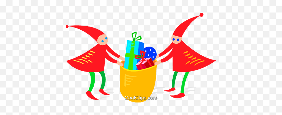 Elves With Christmas Presents Royalty Free Vector Clip Art Emoji,Free Elf Clipart