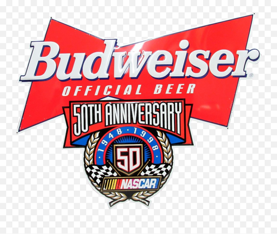 Nascar 50th Anniversary Budweiser Beer Emoji,50th Anniversary Clipart