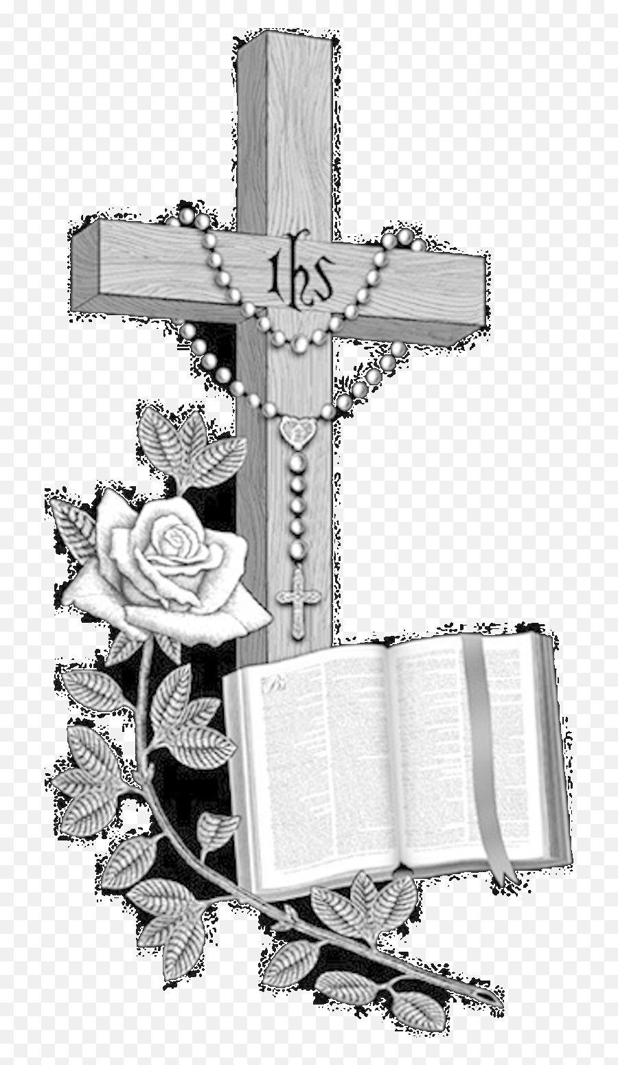 Gravestone Clipart Tombstone Cross - Cross Praying Hands With Rosary Emoji,Tombstone Clipart
