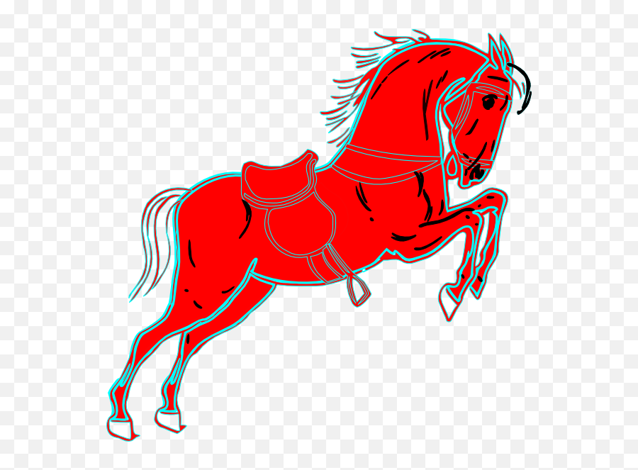 Red Horse White Clip Art At Clkercom - Vector Clip Art Emoji,Horse Jumping Clipart