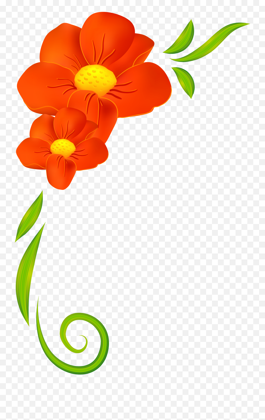 Image Result For Clipart Spring Flowers Clip Art Borders - Floral Orange Flower Clip Art Emoji,Spring Flowers Clipart