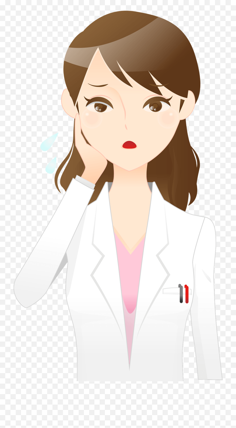 Carolyn Medical Doctor Woman Is Troubled Clipart Free Emoji,Doctor Office Clipart