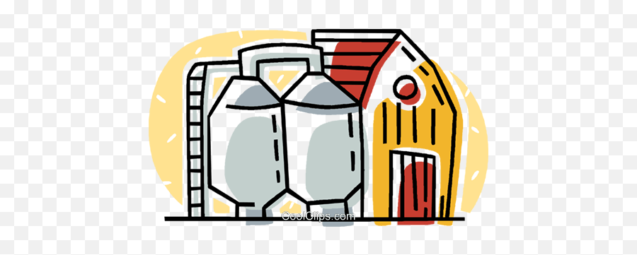 Farms And Silos Royalty Free Vector Clip Art Illustration Emoji,Silo Clipart