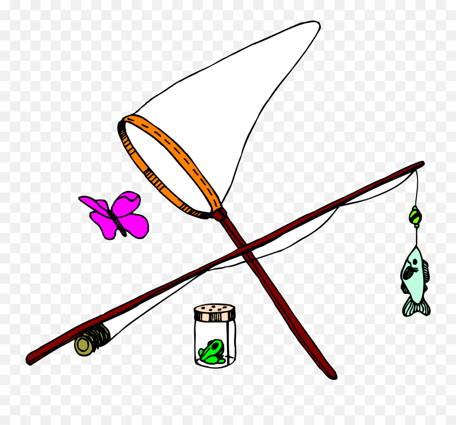 Butterfly Catching Clipart - Fish Catcher Clipart Emoji,Fishing Pole Clipart