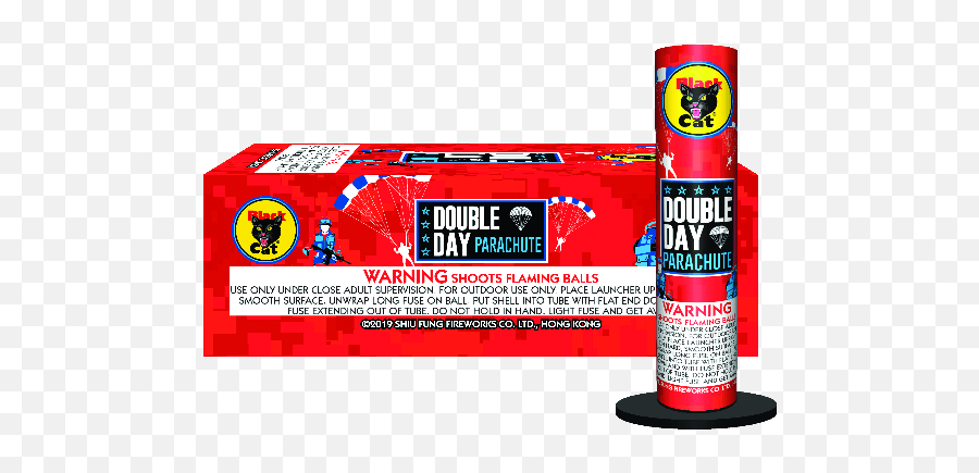 Double Day Parachute - Black Cat Fireworks Emoji,Parachute Png