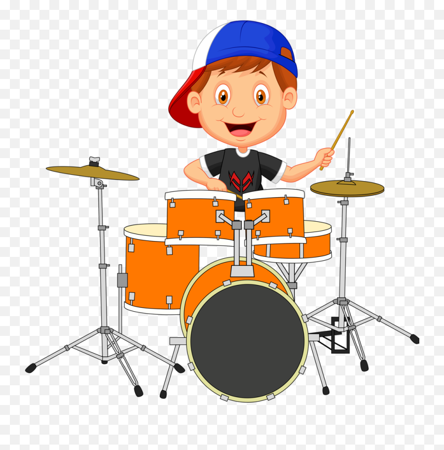 Pin On Dança Música - Kids Playing Drums Cartoon Emoji,Drums Clipart