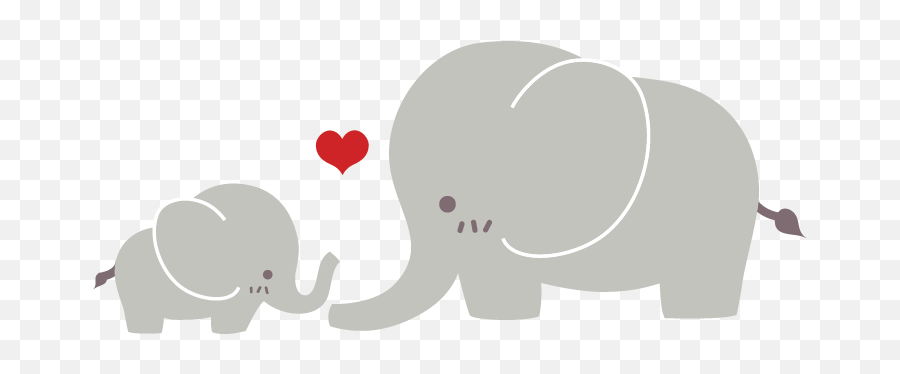 Cute Elephant Png Download - Elefante Mama Y Bebe Png Emoji,Elephant Silhouette Clipart