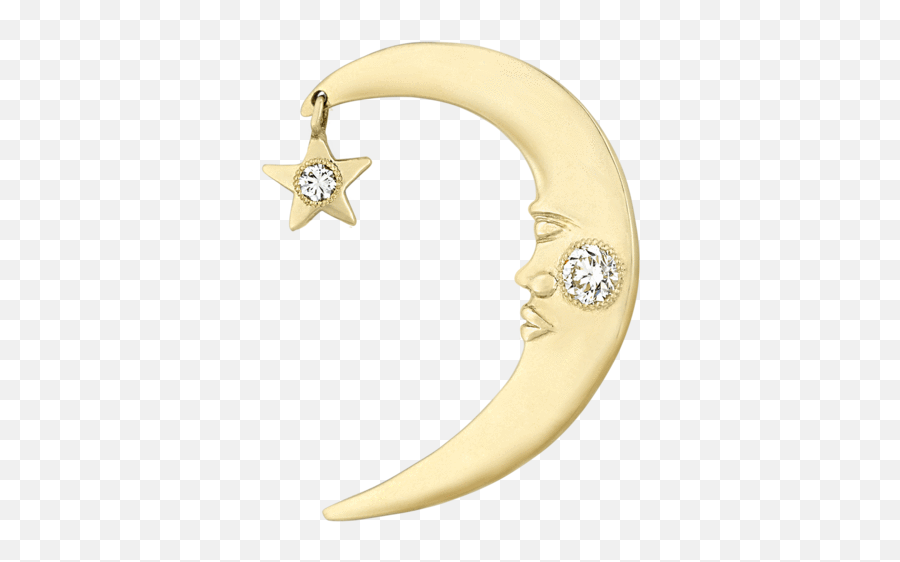 Diamond Crescent Moon Ear Cuff - Solid Emoji,Crescent Moon Transparent