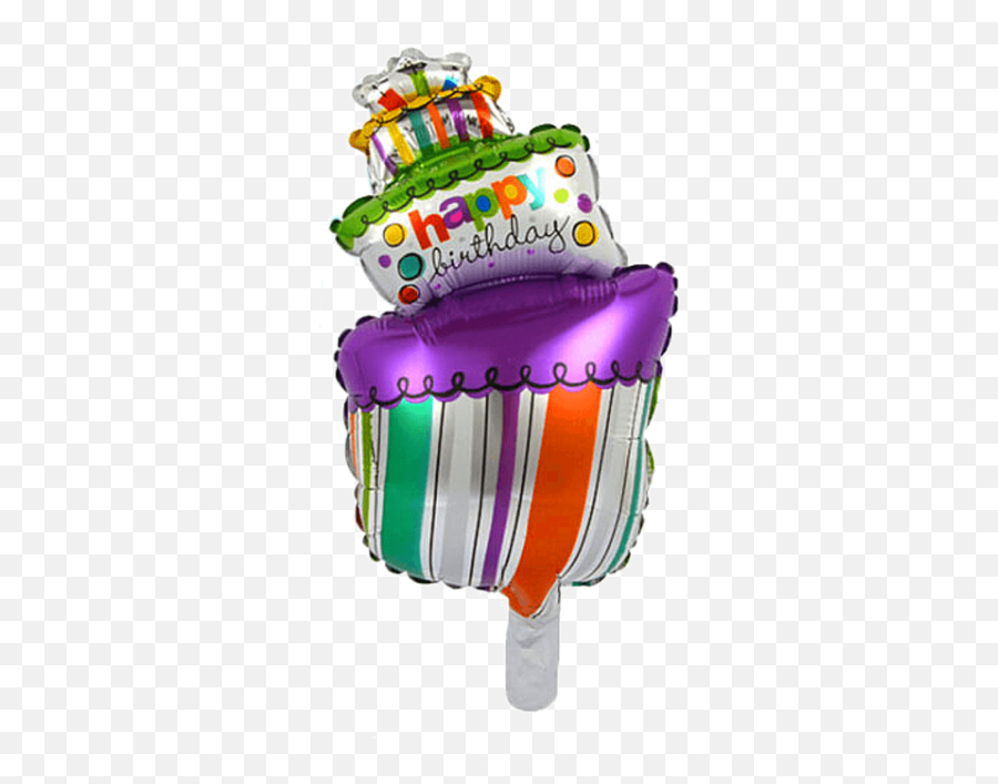 Foil Balloon 40cm Happy Birthday Cake - Balloon Clipart Cake Emoji,Birthday Balloon Clipart