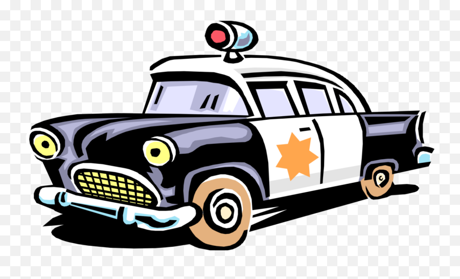 Police Cruiser Squad Car In Pursuit - Vector Image Vintage Cartoon Police Car Emoji,Vintage Car Clipart