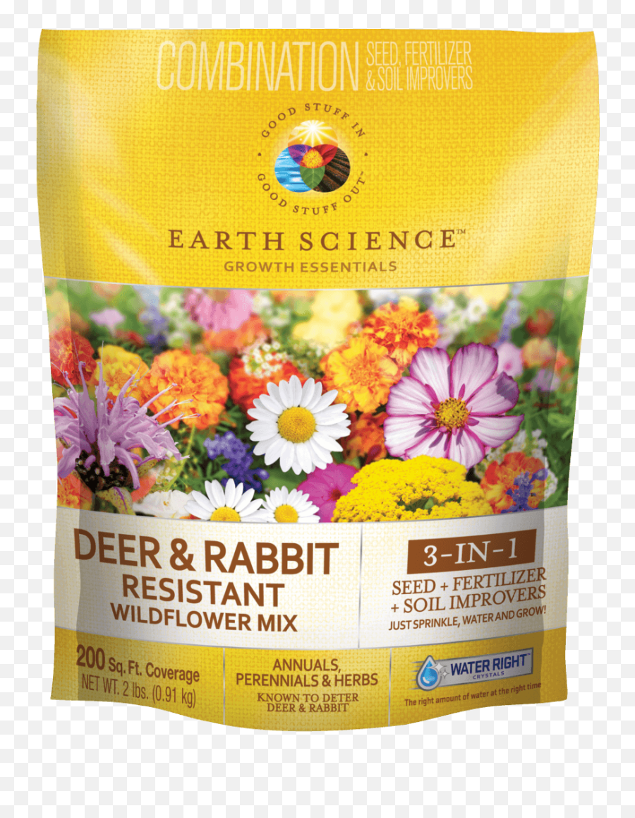 Deer U0026 Rabbit Resistant Flower Mix - Earth Science Earth Science Wildflower Mix Emoji,Wildflower Png